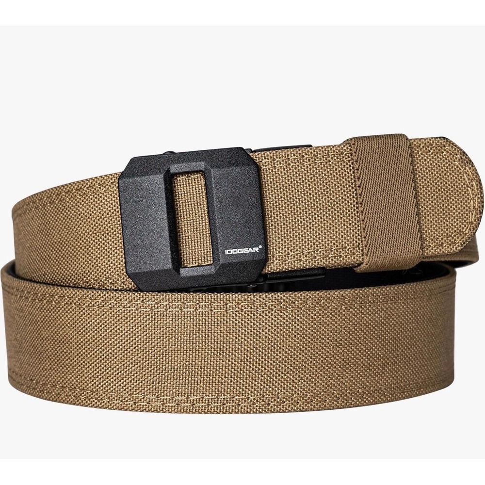 IDOGEAR Mens Tactical Gun Belt 1.5 Inch EDC Heavy Duty Nylon Brown LARGE NEW